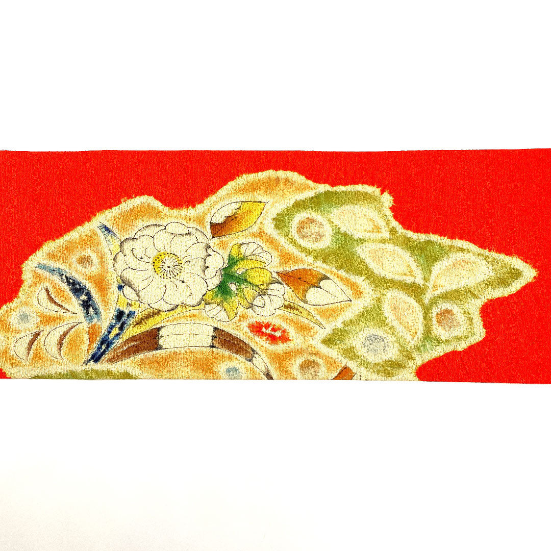 名古屋帯 辻ヶ花 古典 帯丈362cm 正絹 Sランク ポイント柄 カジュアル 赤系 1124001102312 名古屋仕立て
