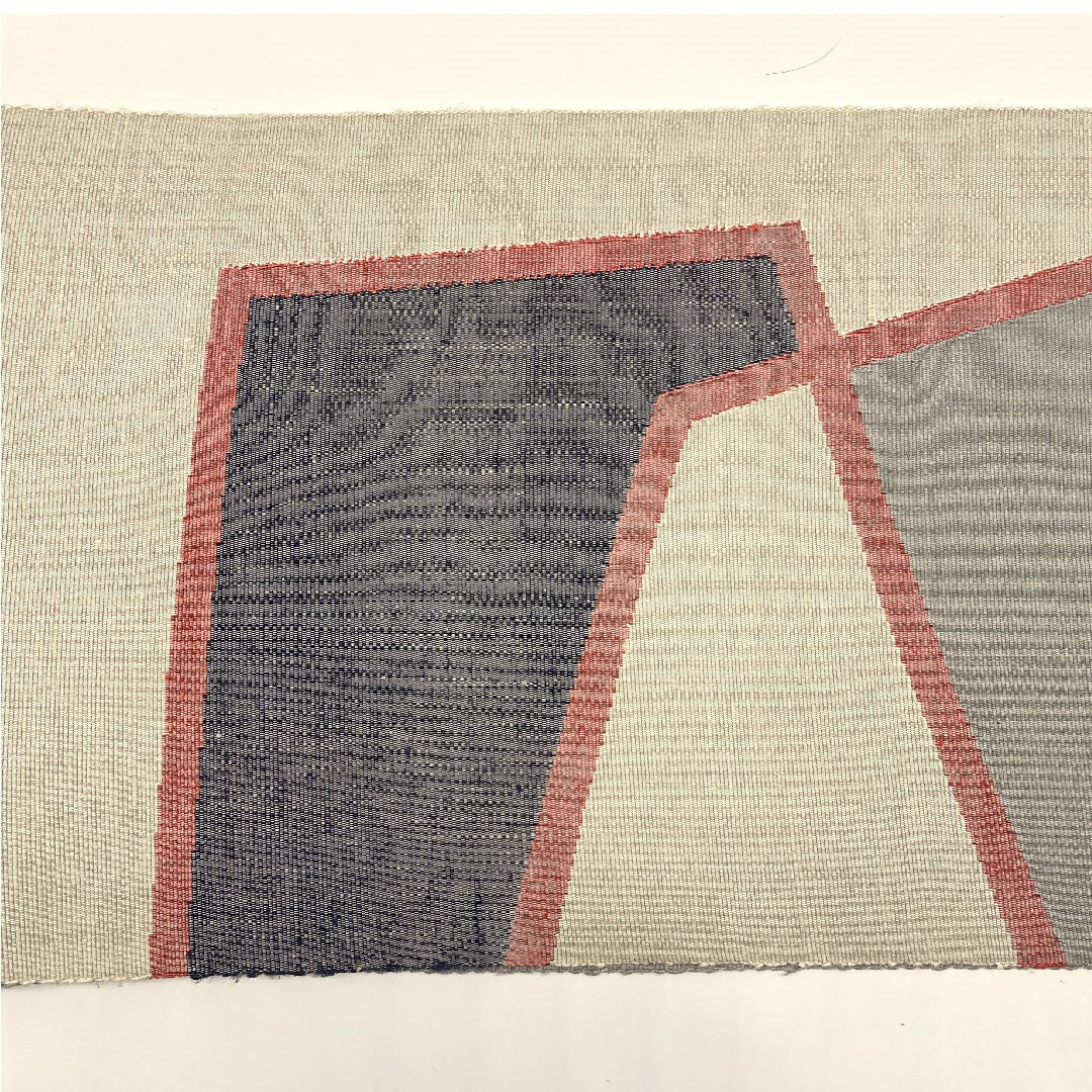 Nagoya obi, hand-woven tsumugi, abstract pattern, obi length 377cm, pure silk, S rank, point pattern, casual, gray, 1124000292322, pine needle style