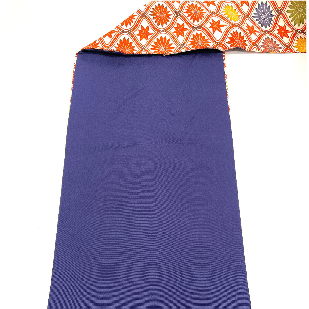 Nagoya obi, Tachiwaku, autumn leaves, abstract floral pattern, obi length 370cm, pure silk, S rank, point pattern, casual, vermilion, 1124000842316, Nagoya style