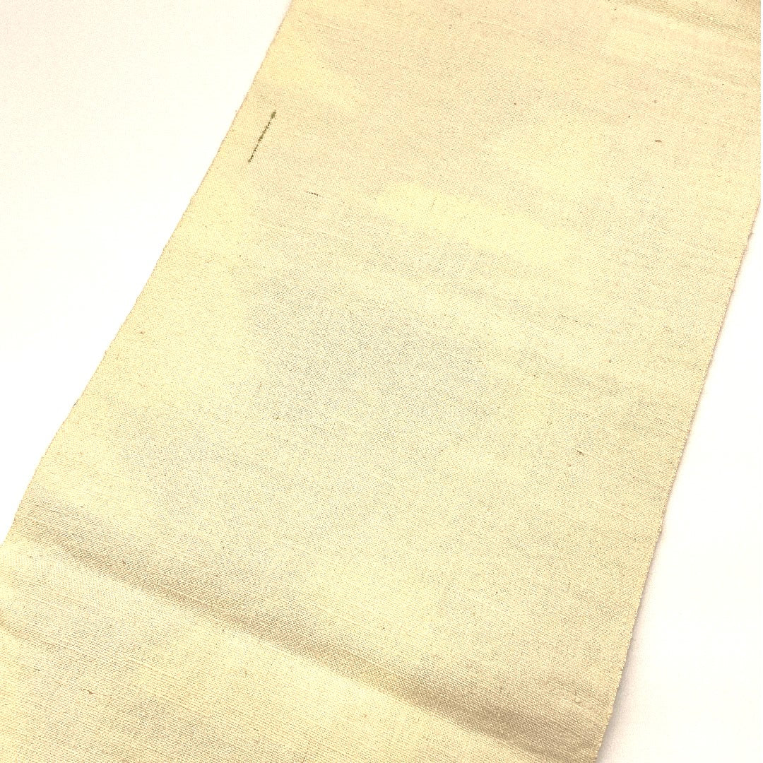 Nagoya obi, silk pongee, branch bud pattern, obi length 359cm, pure silk, S rank, six-pass, casual, cream color, 1124000272315, pine needle style