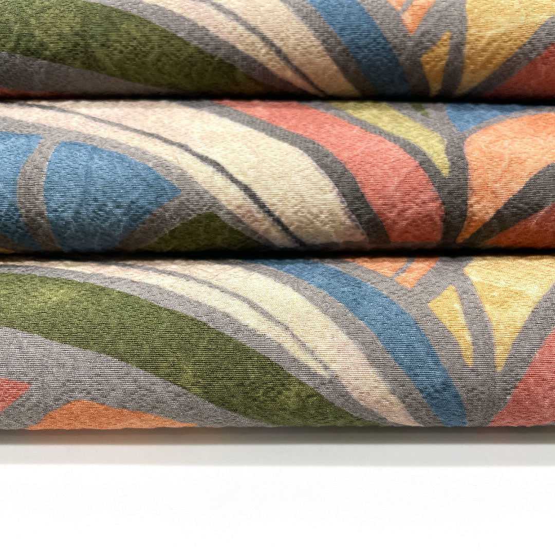 Fukuro Obi, Abstract Pattern, Colorful, Length 431cm, Pure Silk, S Rank, Full Length, Casual, Gray, 1123001722322