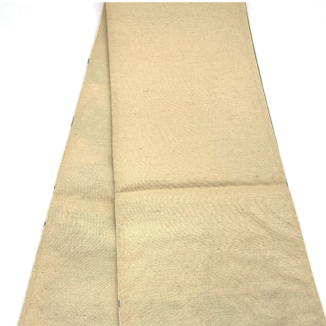【未仕立】袋帯 正絹 Sランク 単衣 唐花模様 帯丈412cm 六通 カジュアル クリーム系 1123003272315