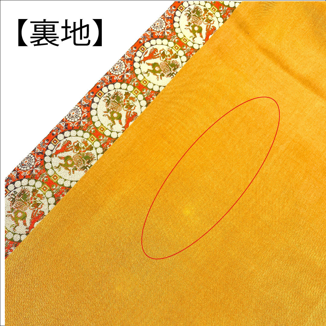 Nagoya obi, Tatsumura Art Textiles, Lion Hunting Pattern Nishiki, Length 359cm, Pure Silk, S Rank, Full Length, Casual, Brown, 1124001072314, Open-cut