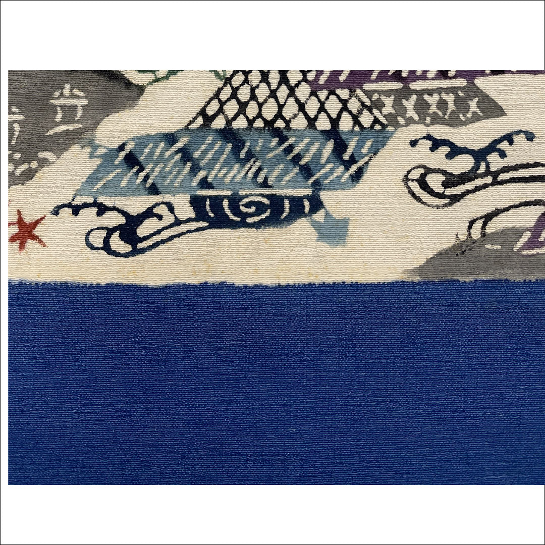 Nagoya obi, Kyoto Bingata style, stencil dyeing, obi length 354cm, pure silk, A rank, six-pass, casual, white, 1124000633311, Nagoya style