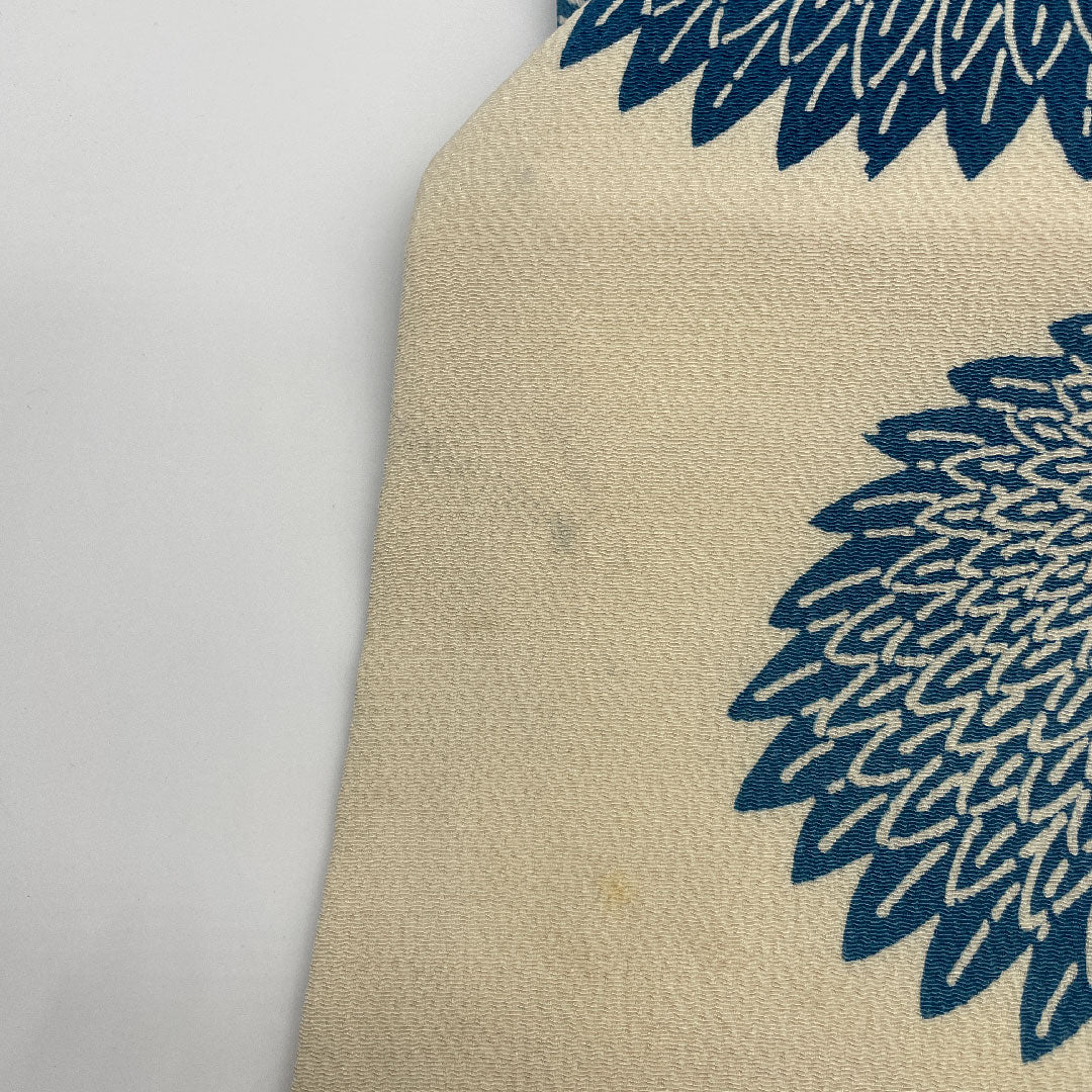 Nagoya Obi, Crepe Fabric, Chrysanthemum Pattern, Obi Length 361cm, Pure Silk, B Rank, Full Length, Casual, Cream, 1124000314315, Nagoya Made