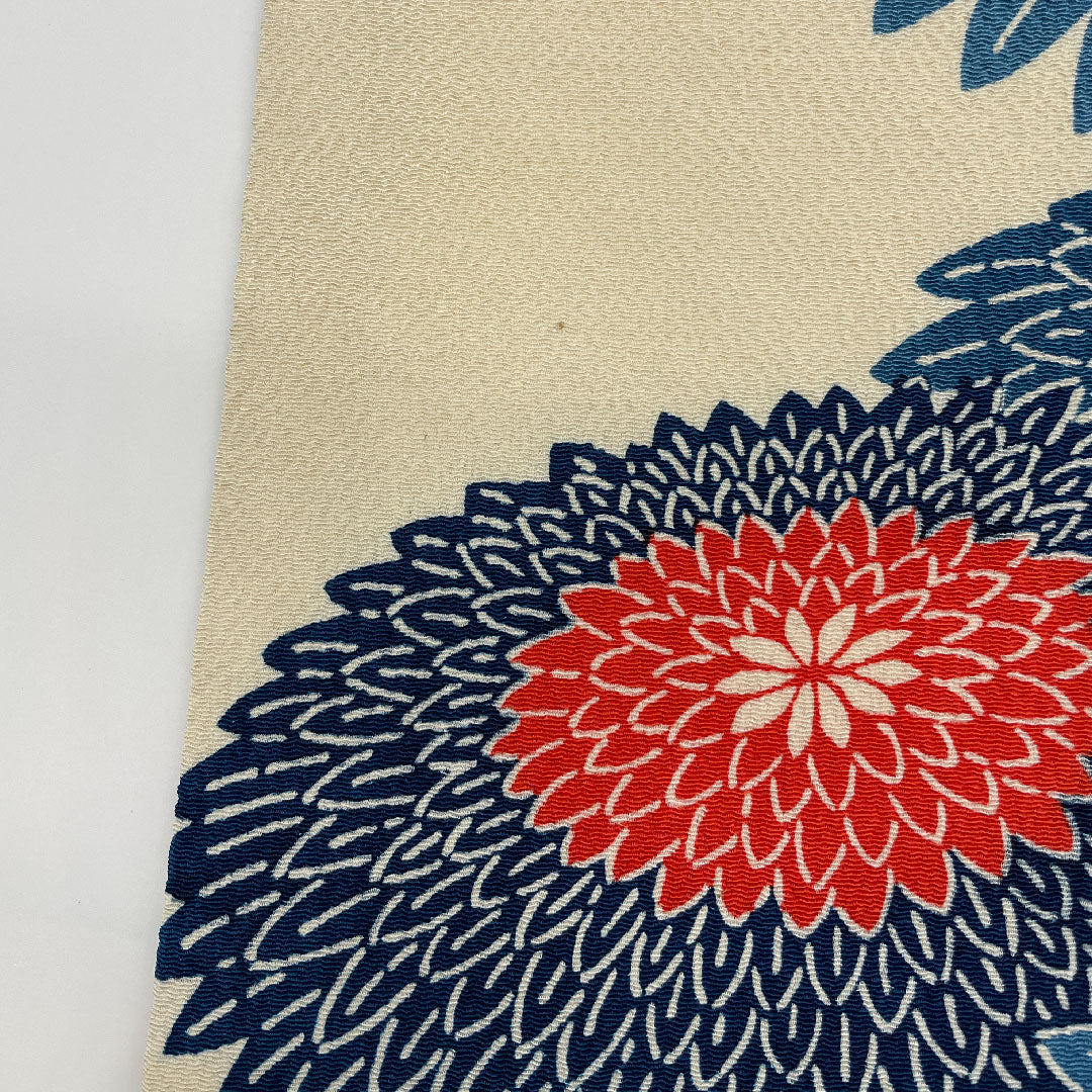 Nagoya Obi, Crepe Fabric, Chrysanthemum Pattern, Obi Length 361cm, Pure Silk, B Rank, Full Length, Casual, Cream, 1124000314315, Nagoya Made