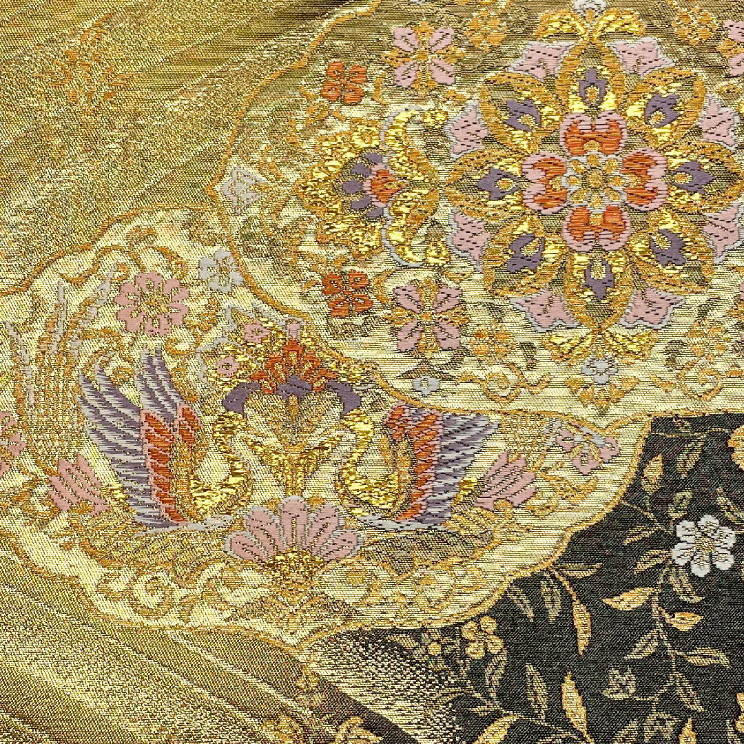 Fukuro Obi, Length 424cm, Pure Silk, A Rank, Six-way, Formal, Gold, 1123000613321