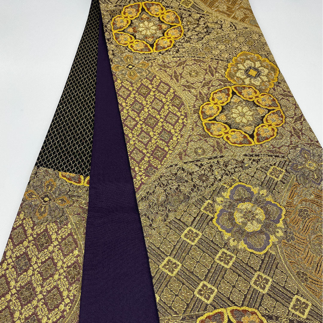 Fukuro Obi Wanaori Shosoin Pattern Obi Length 436cm Pure Silk S Rank Six-pass Semi-formal Gold 1123000682321