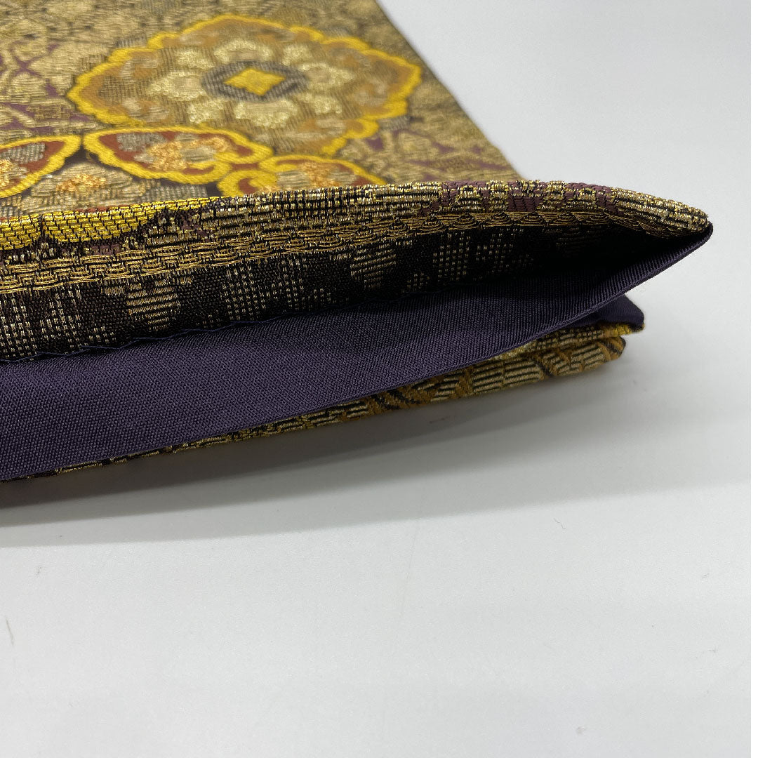 Fukuro Obi Wanaori Shosoin Pattern Obi Length 436cm Pure Silk S Rank Six-pass Semi-formal Gold 1123000682321