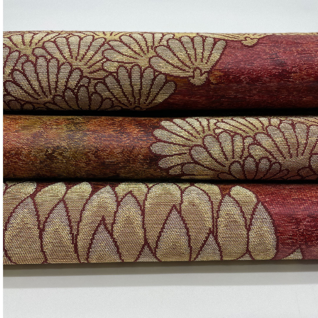 Fukuro Obi Landscape Painting Hikigaku Length 417cm Pure Silk S Rank Six-way Formal Brown 1123000902314