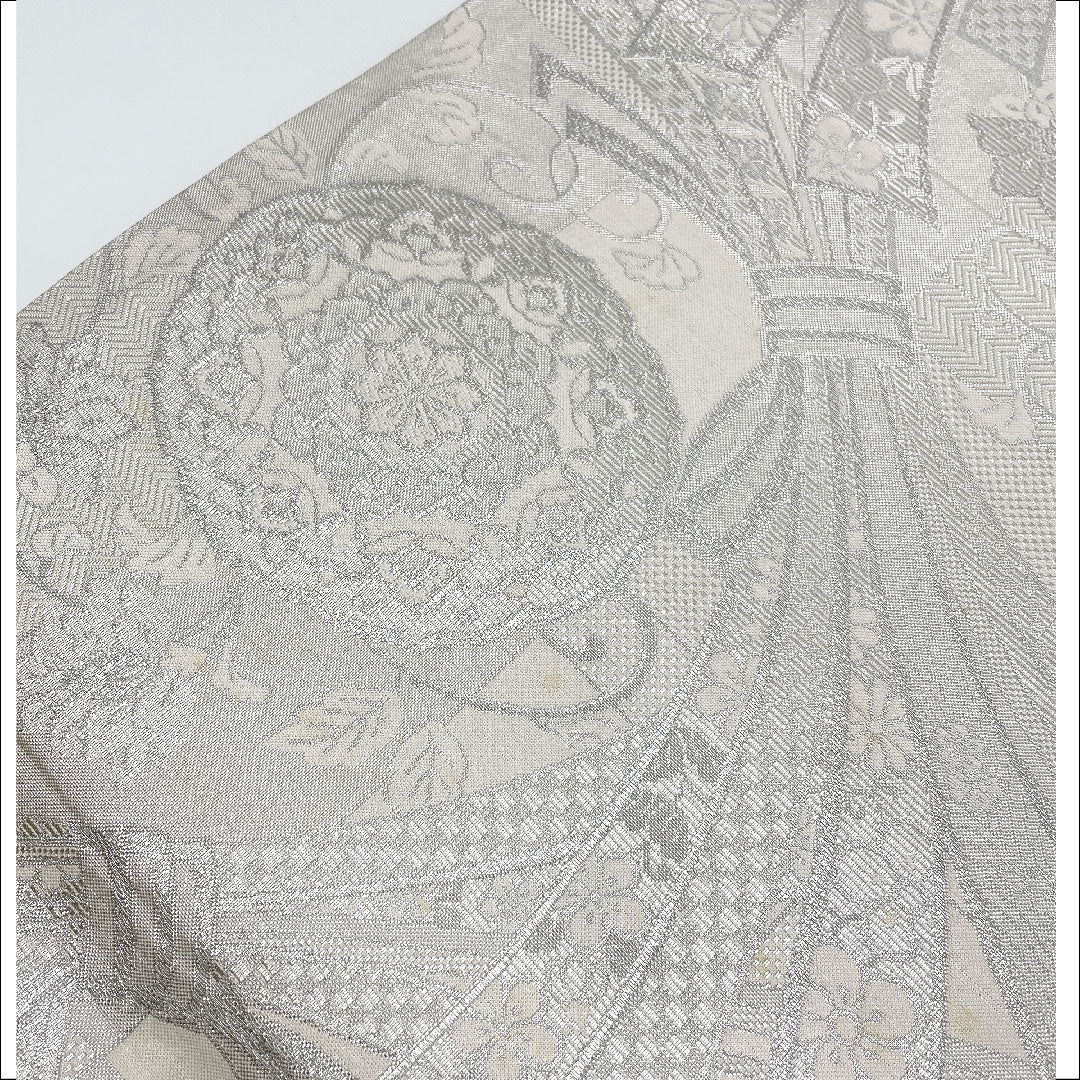 袋帯 正倉院文様 束熨斗 華文 帯丈436cm 正絹 Bランク 六通 フォーマル 金系 1123001164321