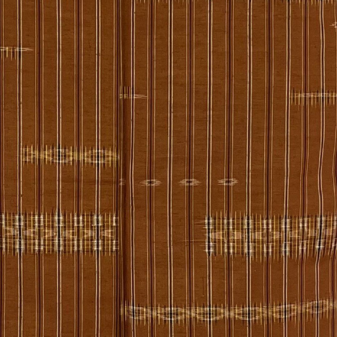 紬 正絹 身丈162cm 裄丈65cm 縞 Bランク 袷 茶系 1116000264414