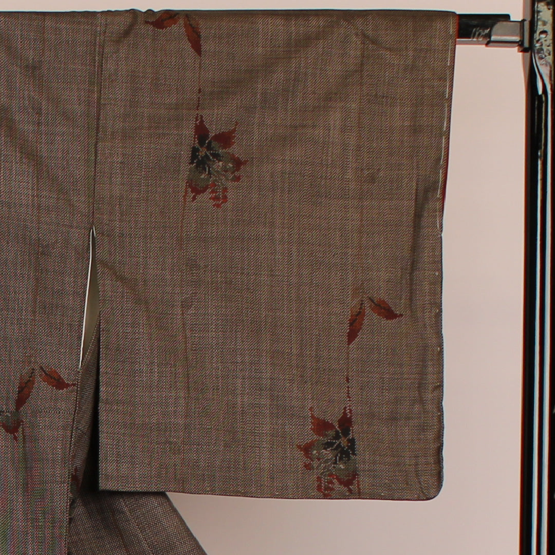 Oshima Tsumugi Length 160cm Sleeve length 66cm Original Pure silk Excellent condition Awase Brown 1116000172314