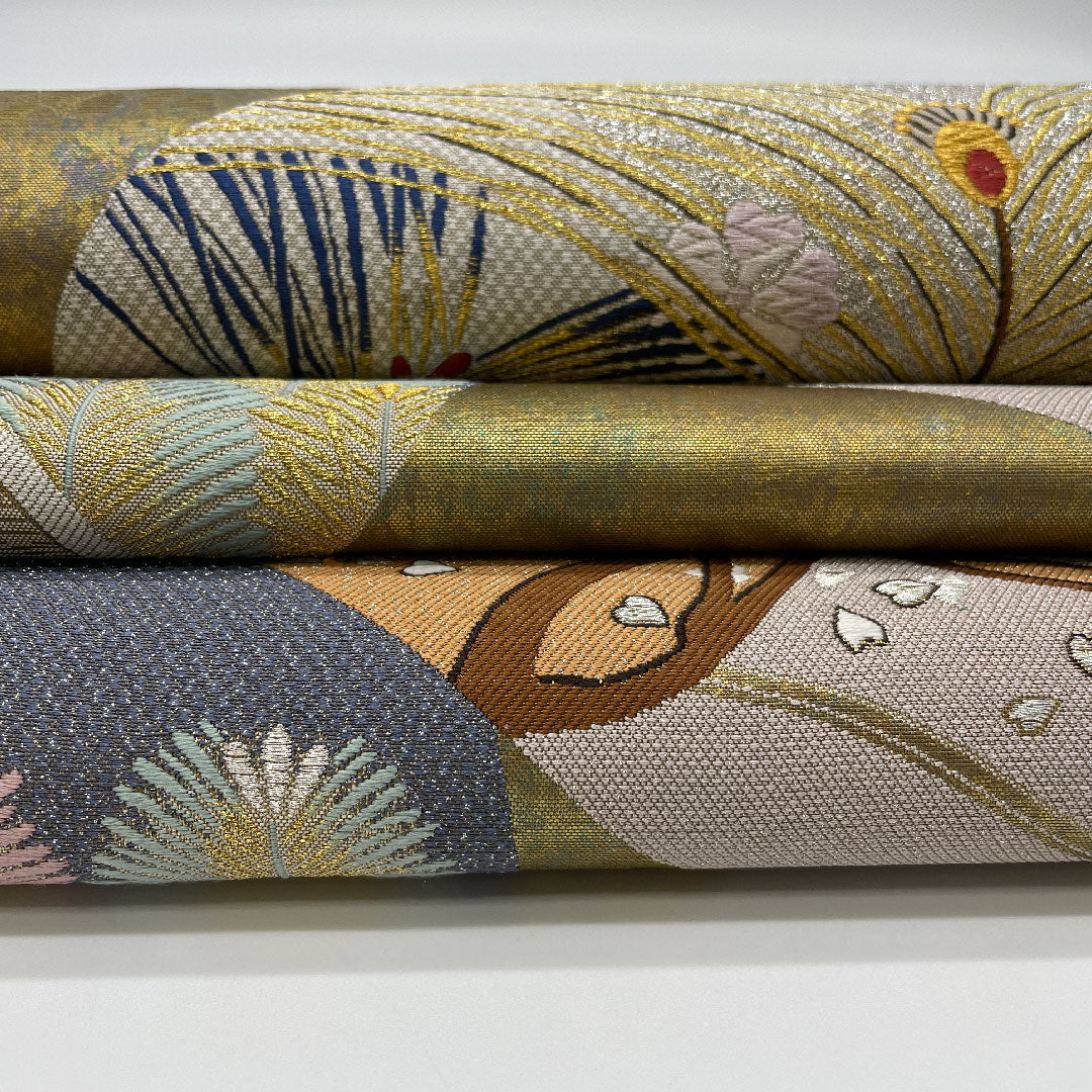 Fukuro Obi, Length 436cm, Pure Silk, S Rank, Six-way, Semi-formal, Gold, 1123000502321