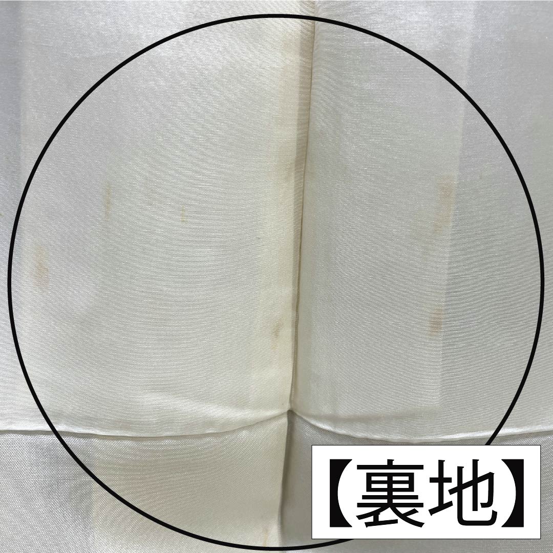 訪問着 正絹 Bランク 袷 身丈160cm 裄丈68cm 亜麻色（あまいろ） 生紬 桶絞り 乾山絞り 伝統工芸作家 吉澤与市 ベージュ系 1112007414425