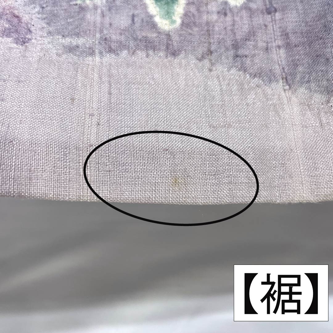 訪問着 正絹 Bランク 単衣 身丈165.5cm 裄丈64.5cm 白藤色（しらふじいろ） 紬地 絞り 作家物 辻ヶ花 紫系 1112007554520