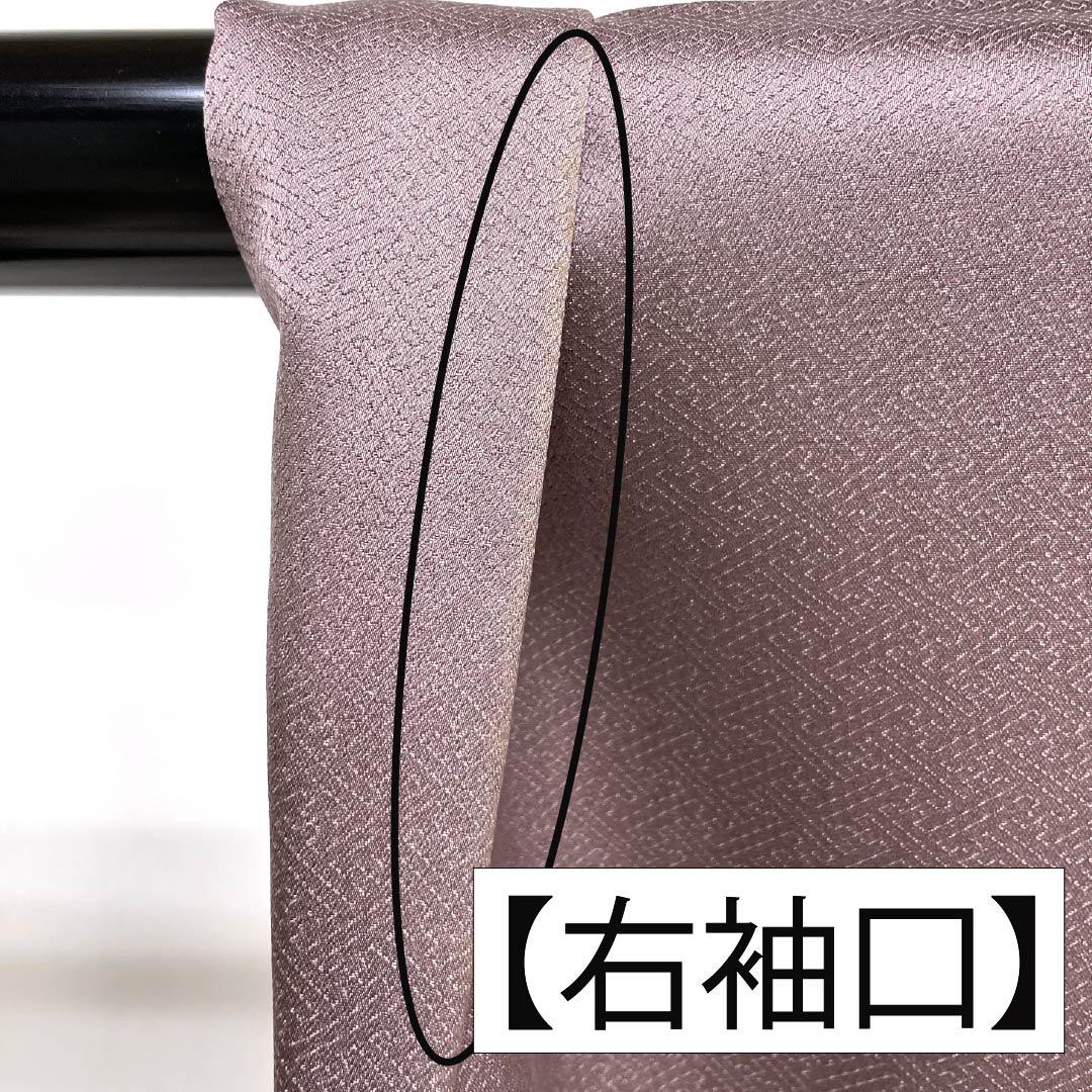 Formal kimono, pure silk, rank B, lined, length 164cm, sleeve to sleeve 64.5cm, reddish gray, Kyo-Yuzen, one crest, plants, purple tones, 1112007044420