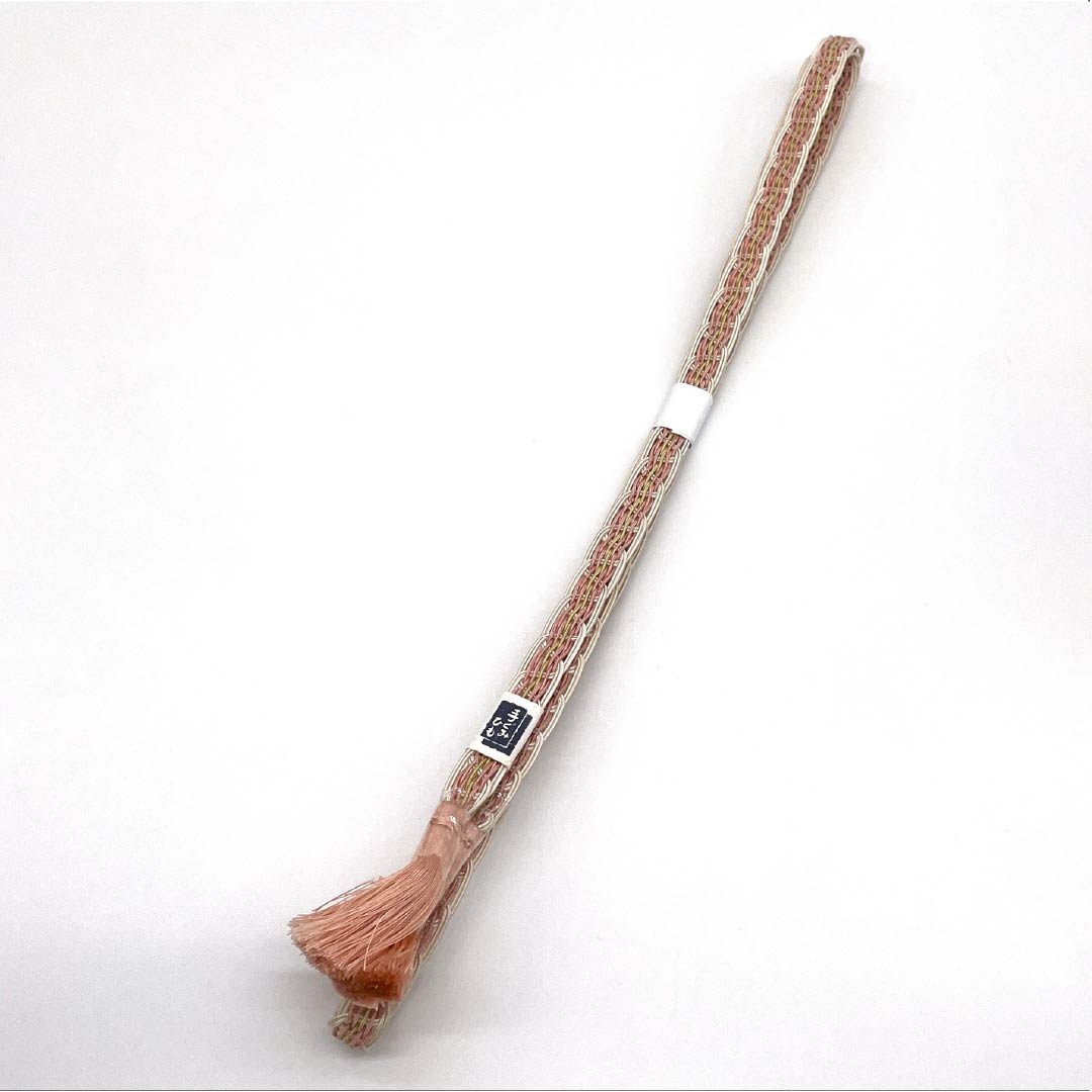 (新品)帯締め 正絹 NEWランク  淡紅赤色（うすべにあかいろ） 単衣用 夏用  長さ約166cm 幅約1.4cm カジュアル ピンク系 1135005701313