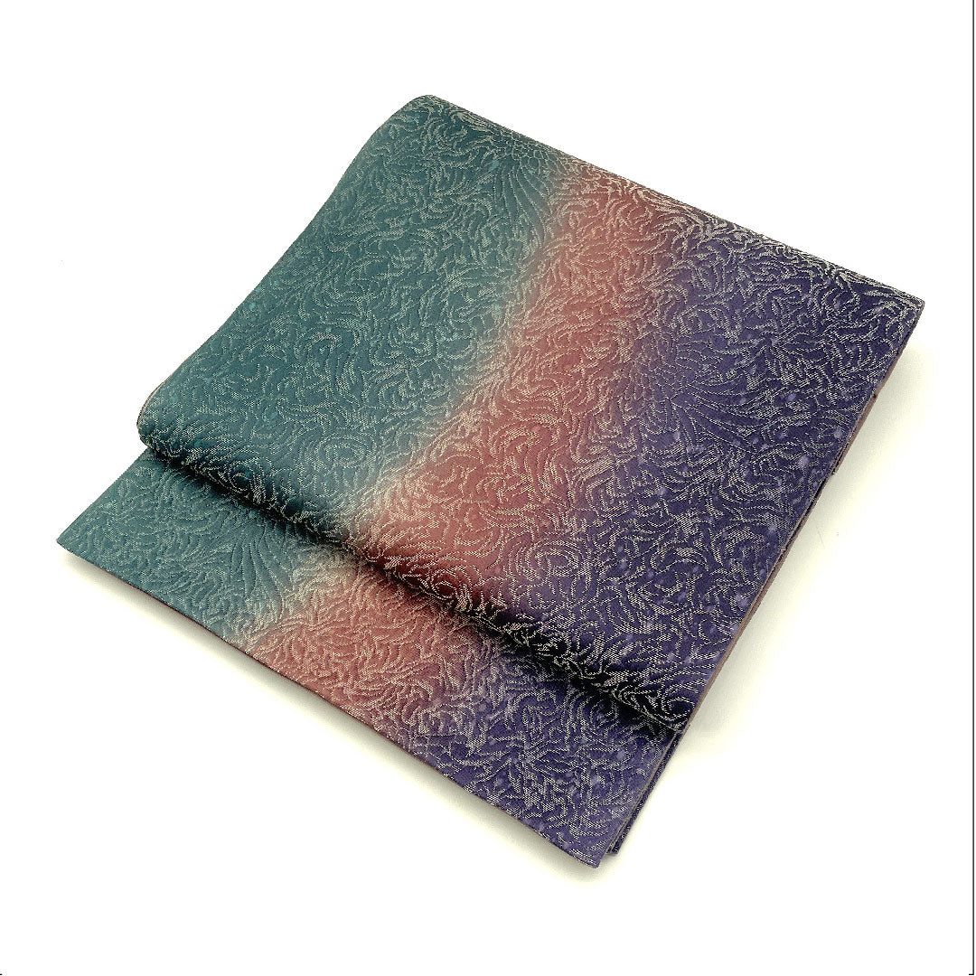 Fukuro Obi Vertical Blur Abstract Pattern Phoenix Obi Length 446cm Pure Silk S Rank Full Length Casual Gradient 1123004672399