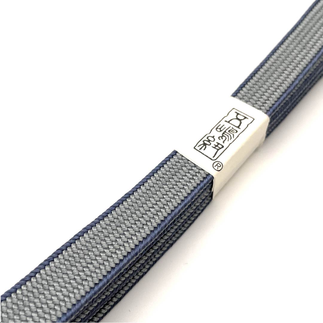(New old stock) Obijime (belt fastener) Pure silk quarter-length cord Sky blue and gray Goshima cord Edo braid New old stock Length approx. 156cm Width approx. 1.5cm Casual S rank Gray 1135001902922
