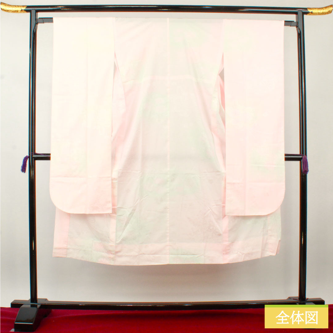 長襦袢 ポリエステル 身丈137.5cm 裄丈64cm 単衣 振袖用 ぼかし染 洗える着物 Sランク ピンク系 1129000622513