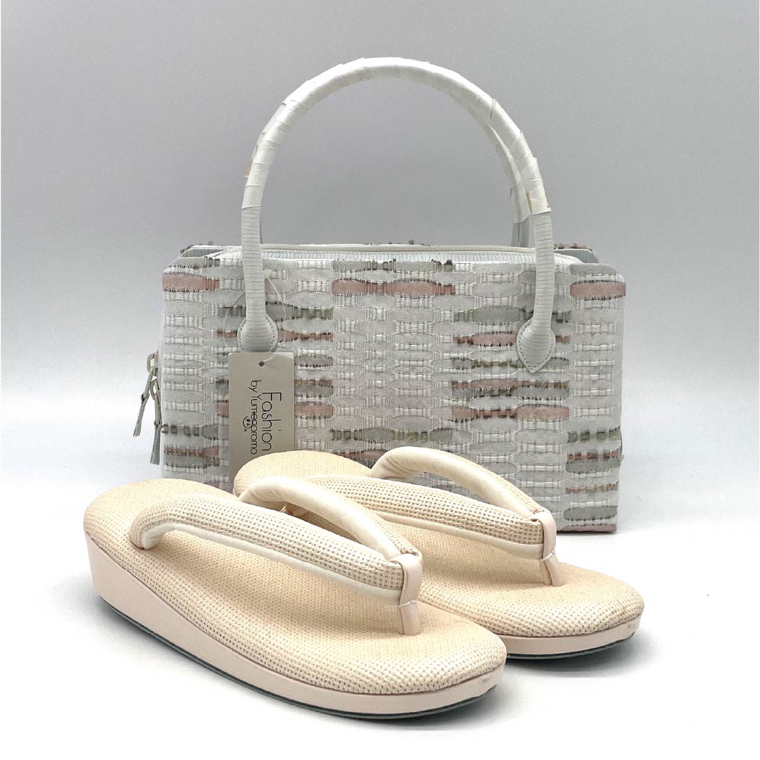 (Like New) Casual Zori and Bag Set, New Condition, Single-Layer, Summer, Memory Foam Zori with La Sole, Size M, Light Blue, 1133000351324