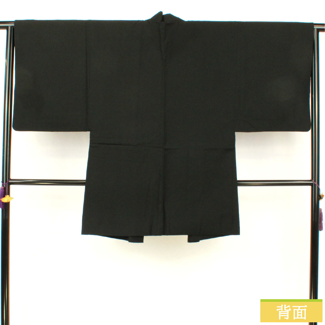 Men's Silk S-Rank Kimono, Length 89.5cm, Sleeve Length 65cm, Solid Black, Product Number: 1119001532110