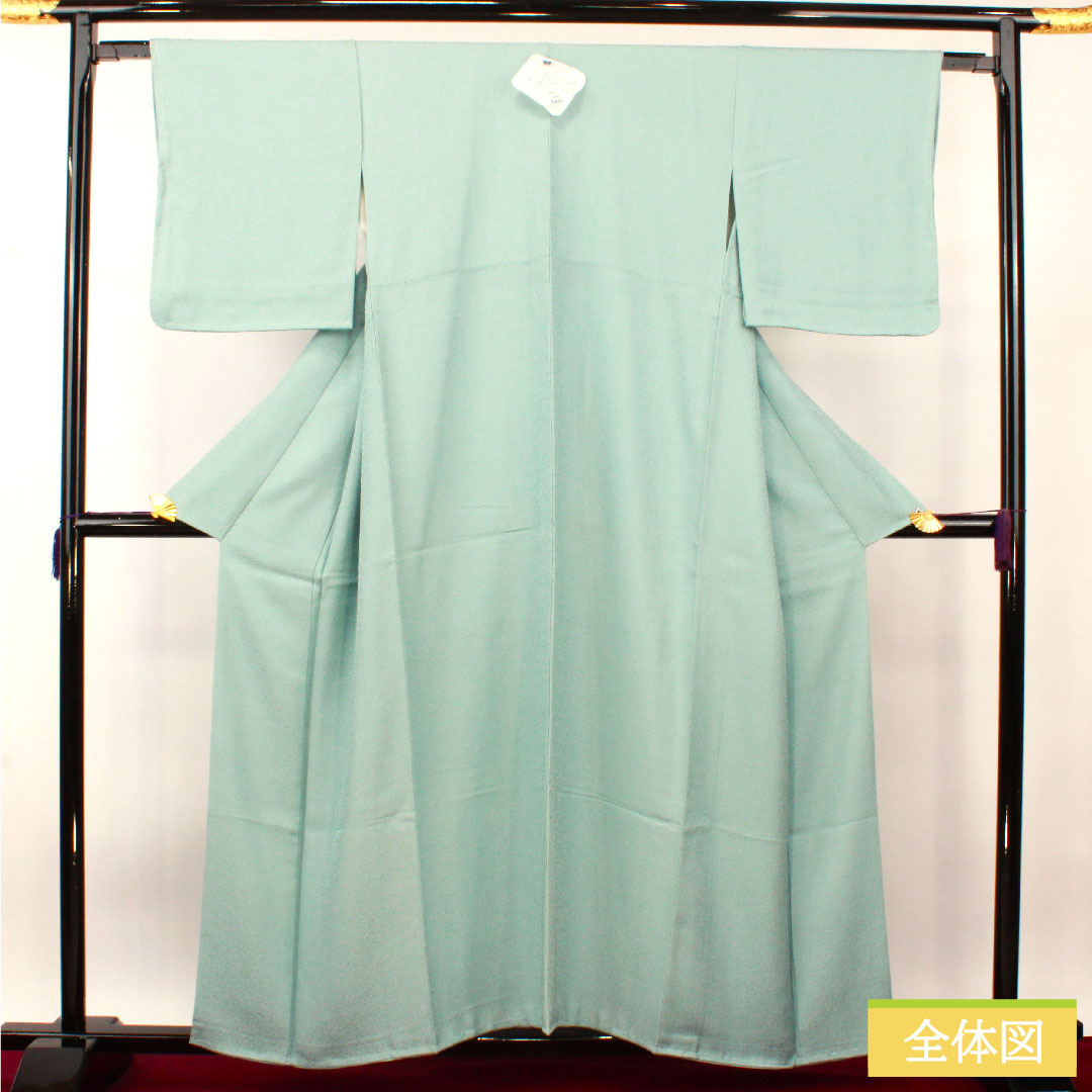 Plain color, pure silk, length 157.5cm, sleeve length 62.5cm, Kinuta celadon color, silk, round with different hawk feathers, basting thread included, unused, lined, S rank, light blue, 1114001452324