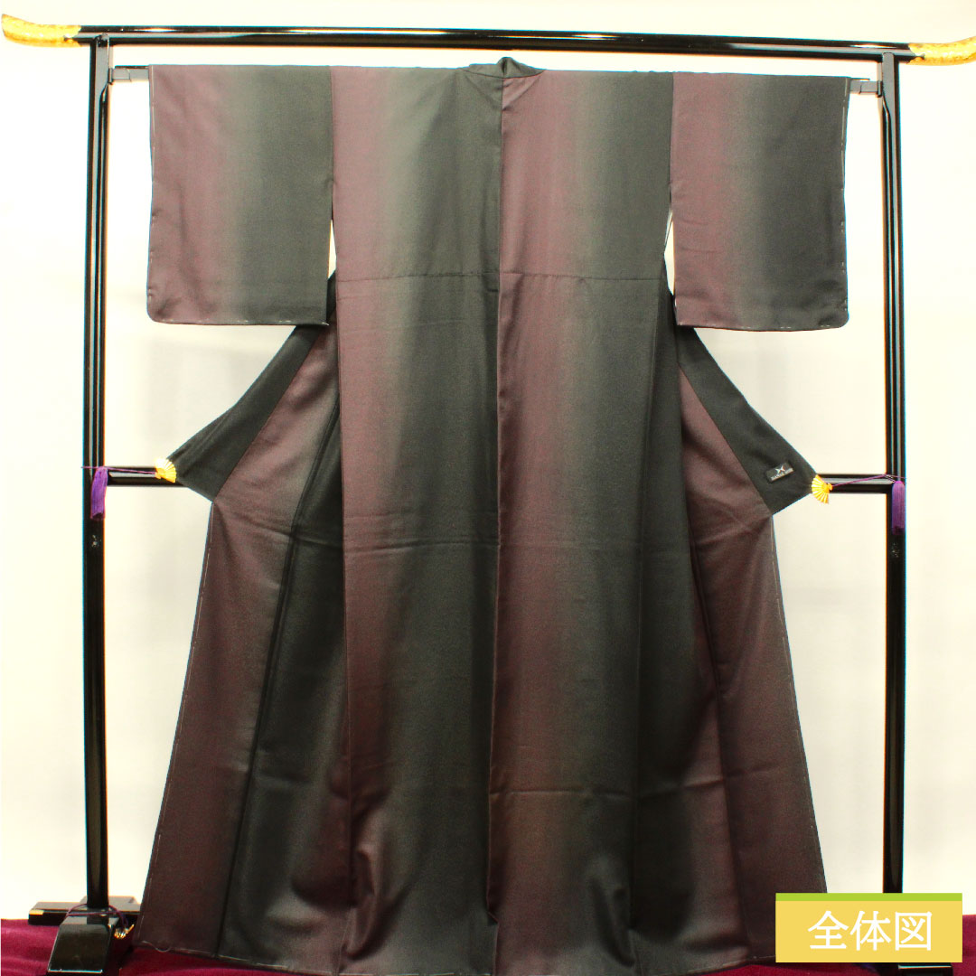 小紋 ポリエステル 身丈167.5cm 裄丈66cm 袷  HANAEMORI 洗える着物 ぼかし染 しつけ糸付き 未使用品  Sランク グラデーション系 1115003932599