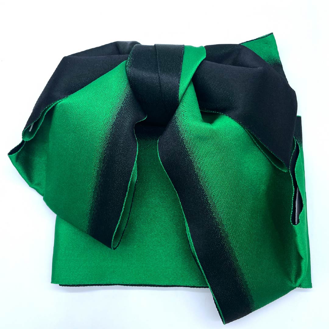 Ready-made obi, polyester, green, plain, different knot, ribbon, S rank, green, 1131000722919