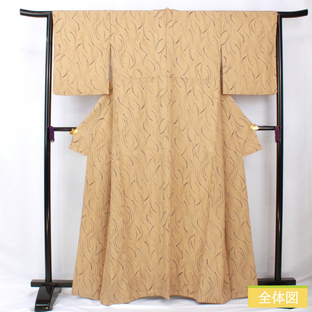 Small pattern, polyester, length 163.5cm, sleeve length 63.5cm, lined, walnut color, abstract pattern, S rank, beige, 1115005632425