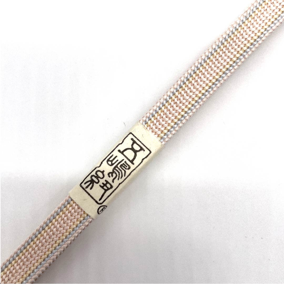 （新古品） 帯締め 正絹 三分紐 乙女色（おとめいろ） 五嶋紐 新古品 長さ約130cm 幅約1cm カジュアル Sランク ピンク系 1135000792313