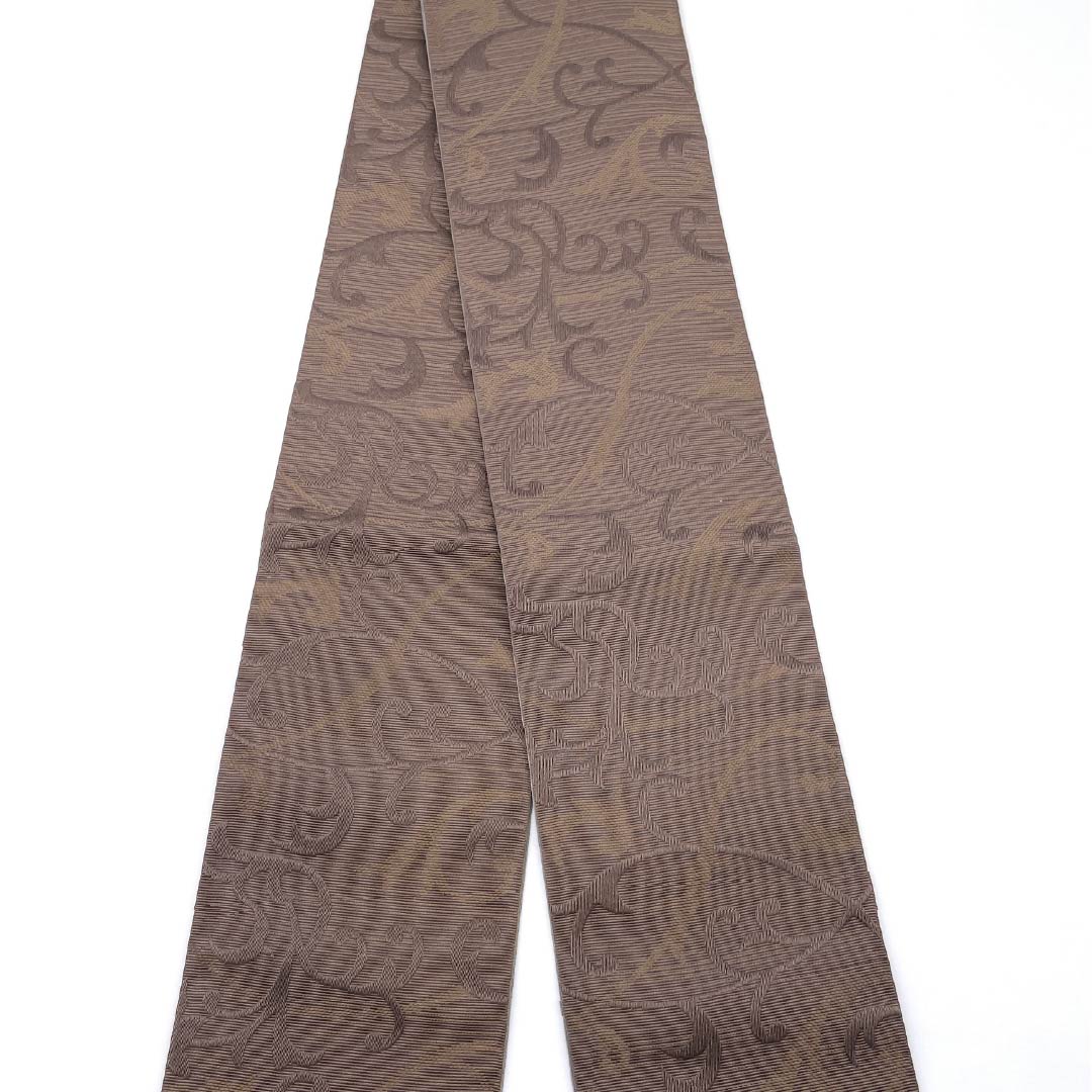 (New) Half-width obi, polyester, NEW rank, squirrel grey / Kyo-goku raw wall color, ivy, reversible, obi length 400cm, brown系, 1125002731414