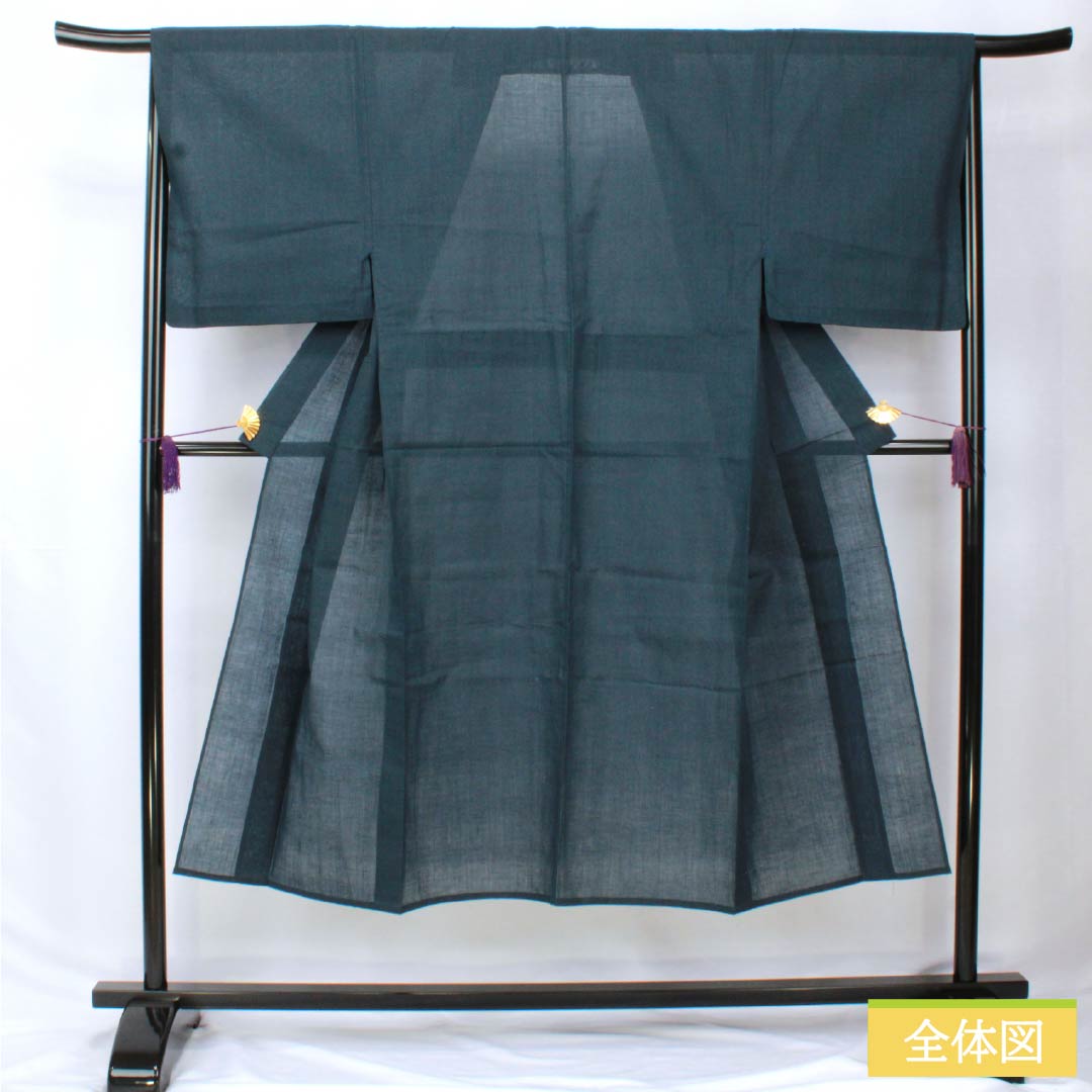 Men's summer cotton kimono, length 142cm, sleeve length 66cm, brown (Tsujimi-iro), men's gauze, S rank, navy blue, 1132002372118