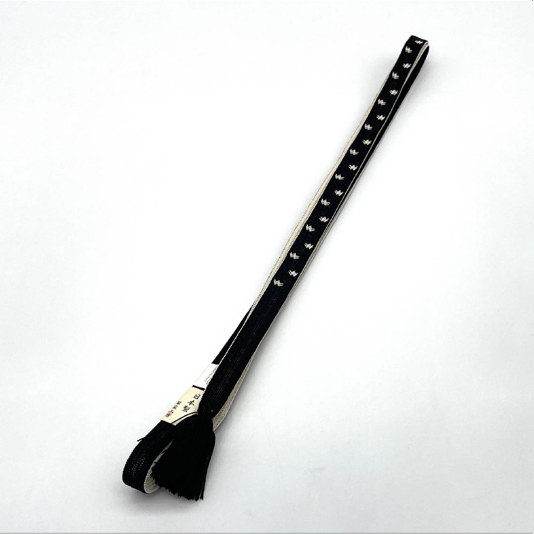 (新品)帯締め 正絹 NEWランク  黒色 翠嵐工房 撚り房 単衣用 長さ約164cm 幅約1.4cm カジュアル 黒系 1135005401310