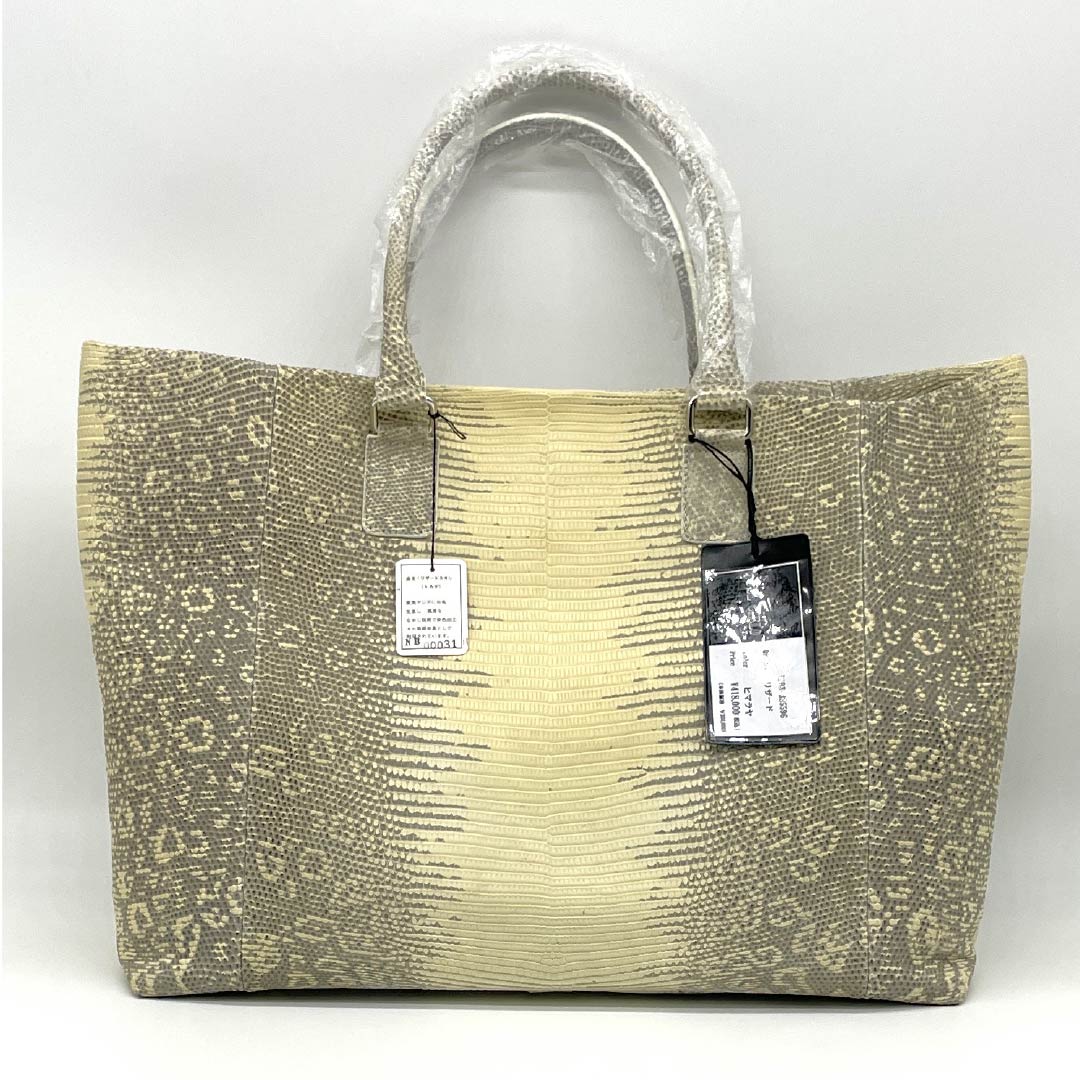 (Like New) Western-style Lizard Bag, A-Rank, Like New, Naturaling Mark Lizard, Yellow, 119700039323