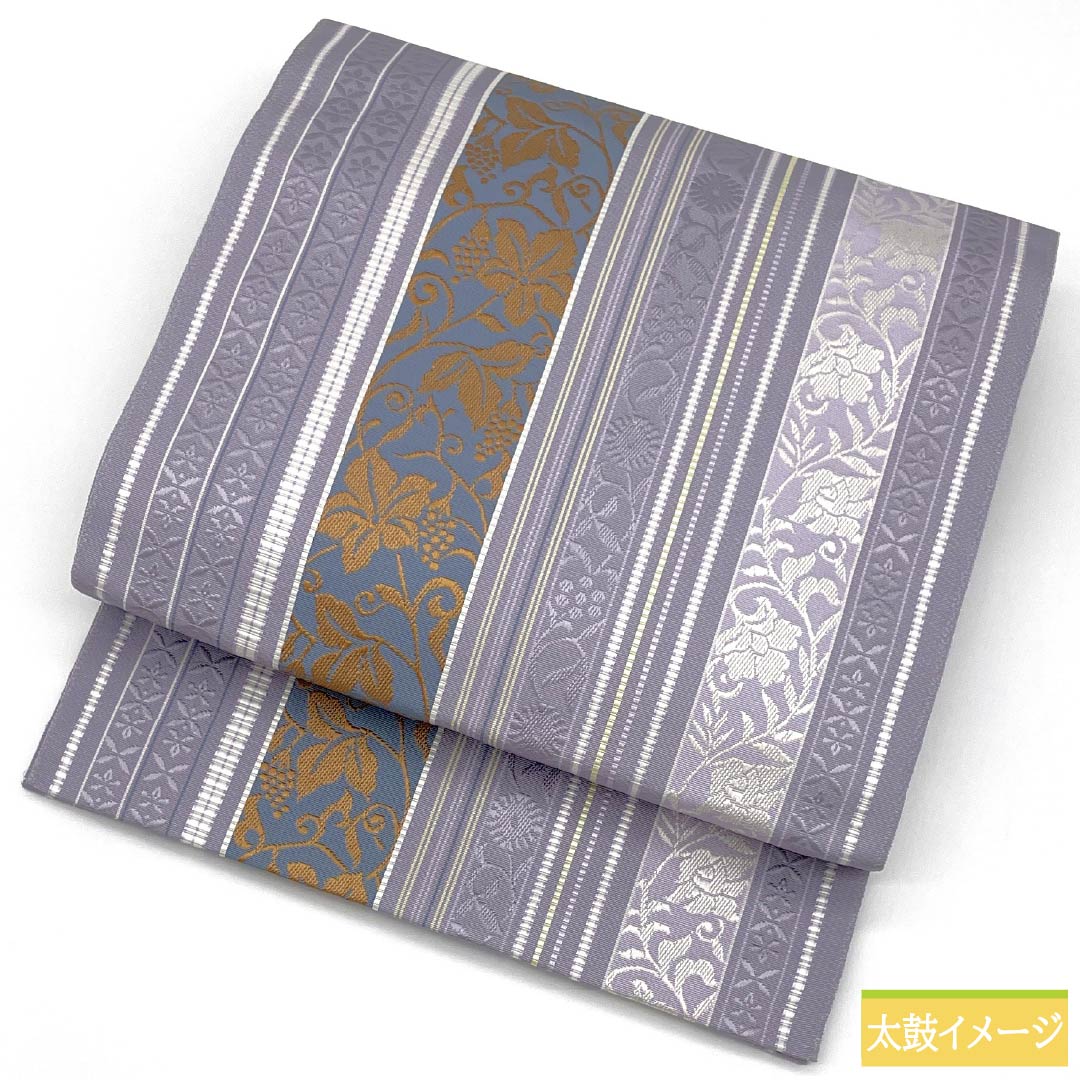 (Brand new, unused) Nagoya Obi, Pure Silk, New Rank, Light Purple (Asakikeshi Murasaki Iro), Authentic Hakata Ori (Hasun Nagoya Obi), Chikuzen Hakata Weave, 360.5cm Long, Full Length, Casual, Purple, Item Number: 1124009651320, Pine Needle Pattern