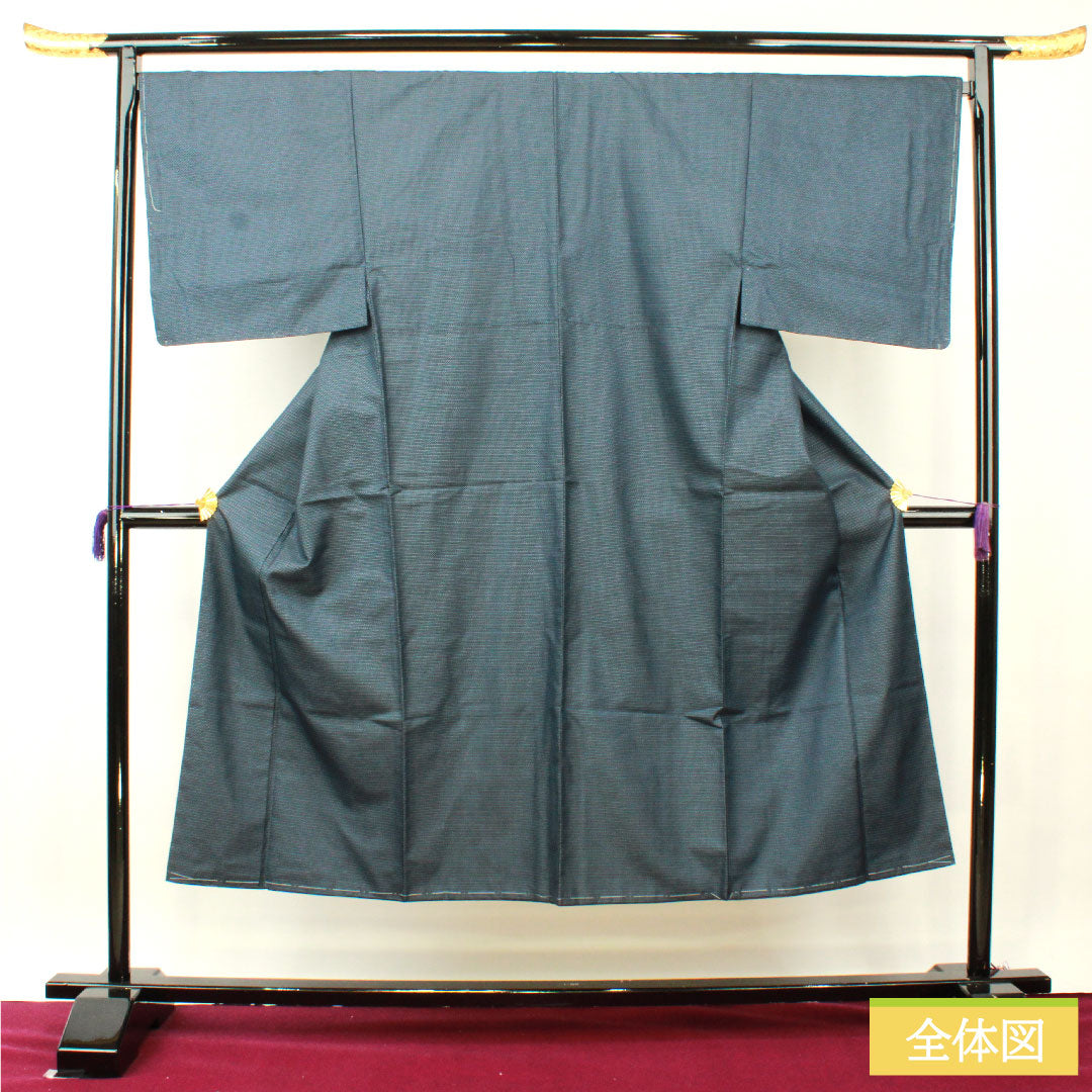 Men's pure silk, length 145cm, sleeve length 70.5cm, Oshima Tsumugi, tortoiseshell pattern, basting thread included, unused, S rank, lined, navy blue, 1119000792418