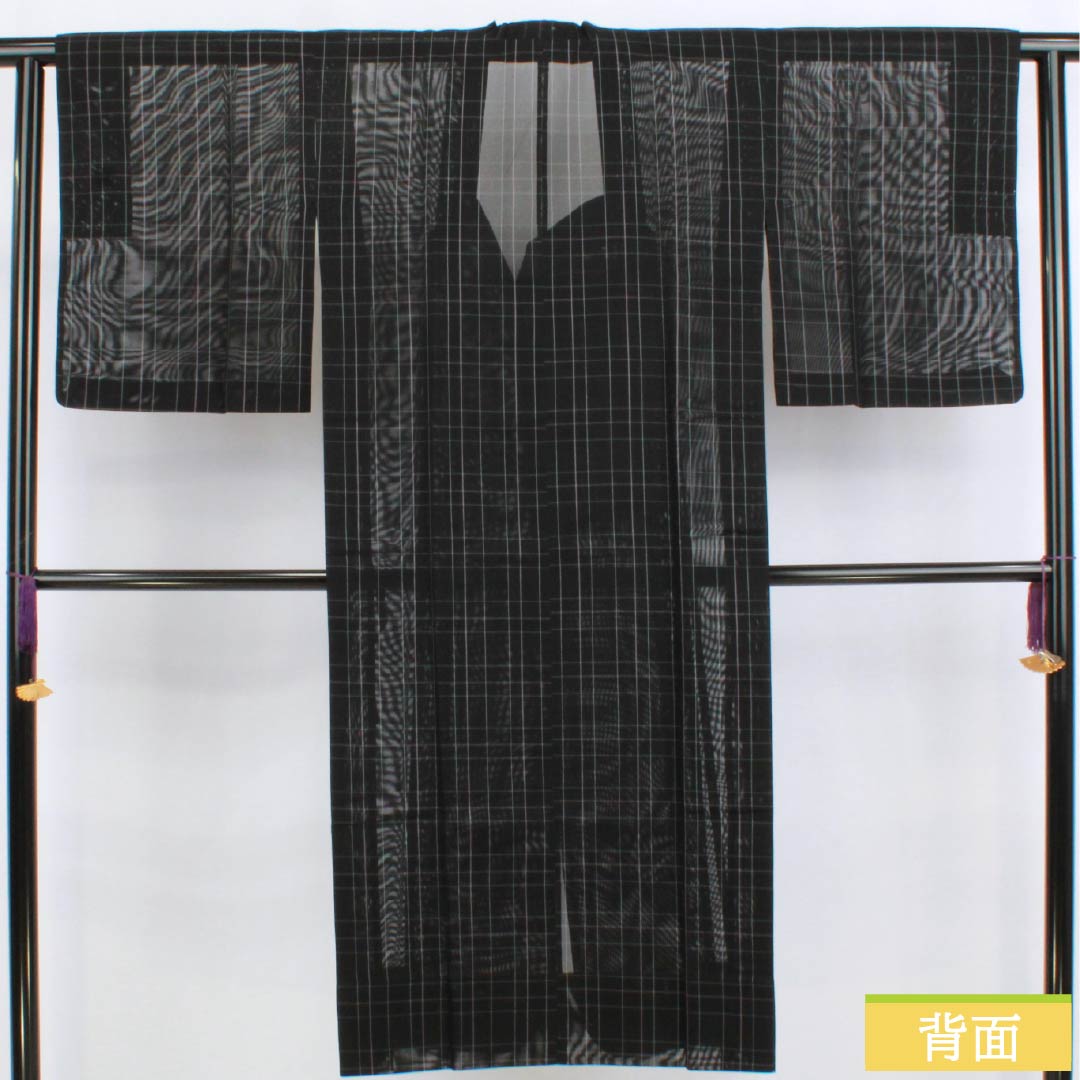 Raincoat, Polyester, S-Rank, Length 126cm, Sleeve Length 63cm, Plaid Pattern, Storage Case Included, Gauze, Black, 1117001242910
