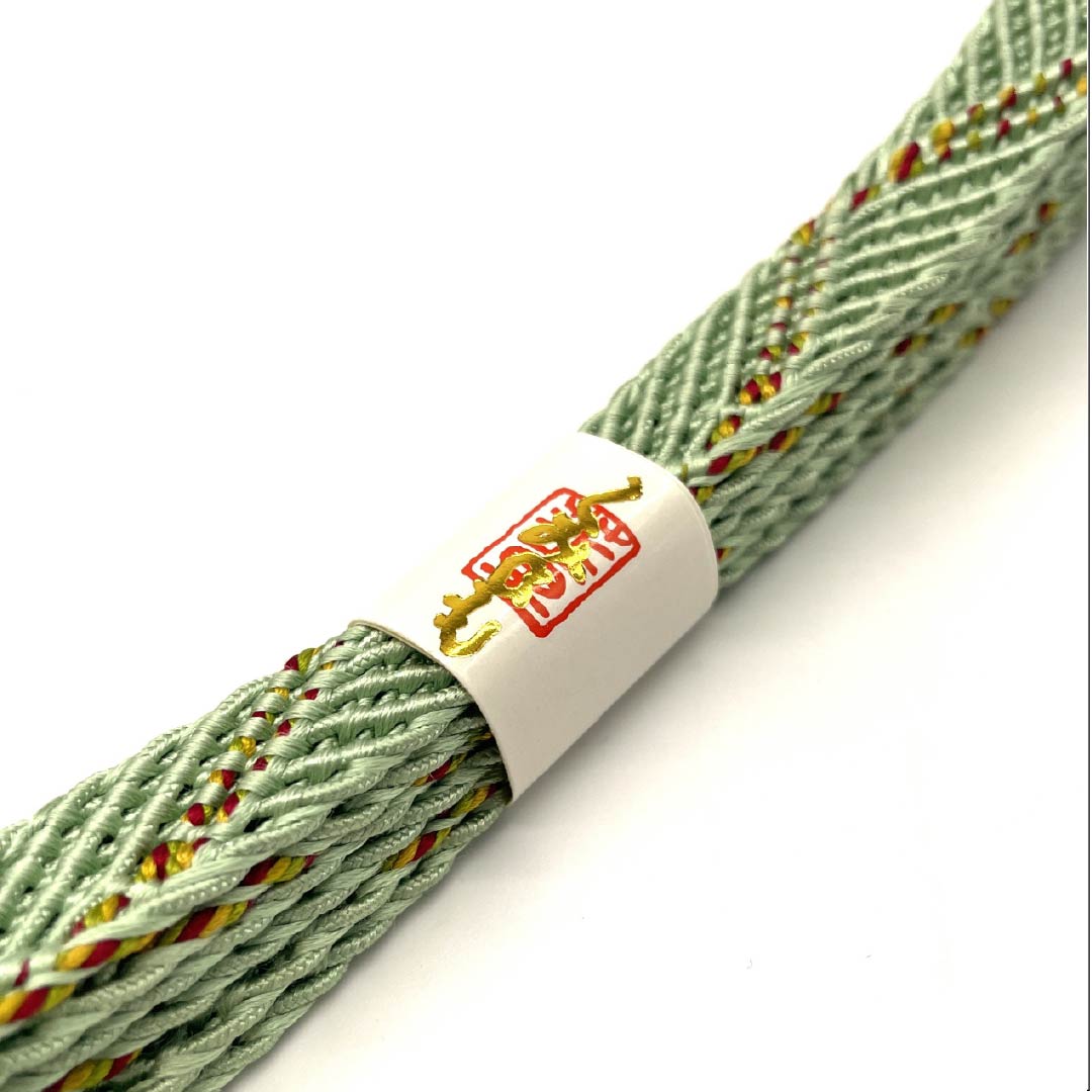 Obijime (sash fastener) made of pure silk, quarter-length string, light green, for summer, for single layer kimono, length 161.5cm, width 1.4cm, casual, A rank, green, 1135003243319