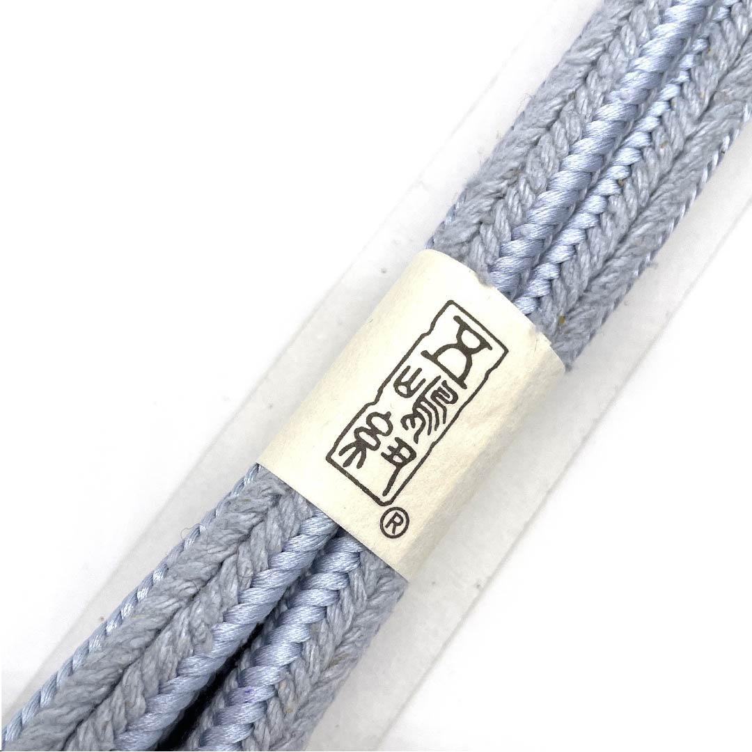 （新古品） 帯締め 正絹 四分紐 蒼白色色（そうはくしょくいろ） 江戸組紐 五嶋紐 新古品 長さ約156cm 幅約1cm カジュアル Sランク 水色系 1135000252324