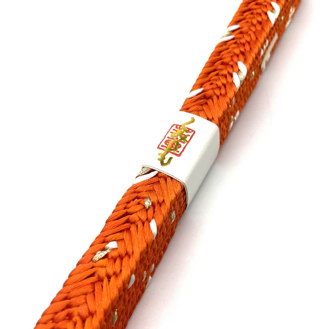 （新古品） 帯締め 正絹 四分紐 赤橙色（あかだいだいいろ） 金属糸使用 新古品 長さ約159cm 幅約1.6cm フォーマル NEWランク 橙系 1135003001326