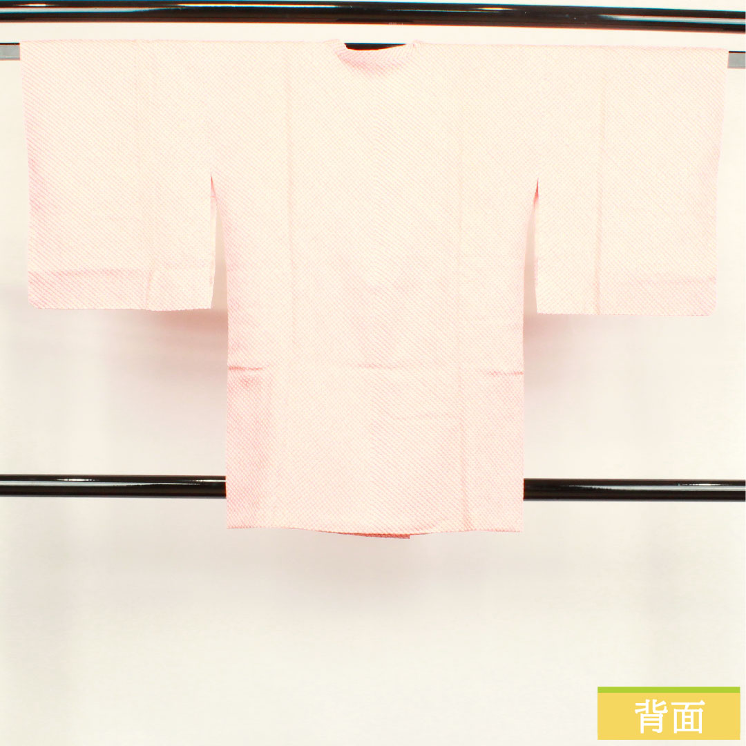 Michiyuki coat, pure silk, length 80.5cm, sleeve length 63cm, light pink plum color, all-dyed, pique dyed, S rank, lined, pink, 1117000732913