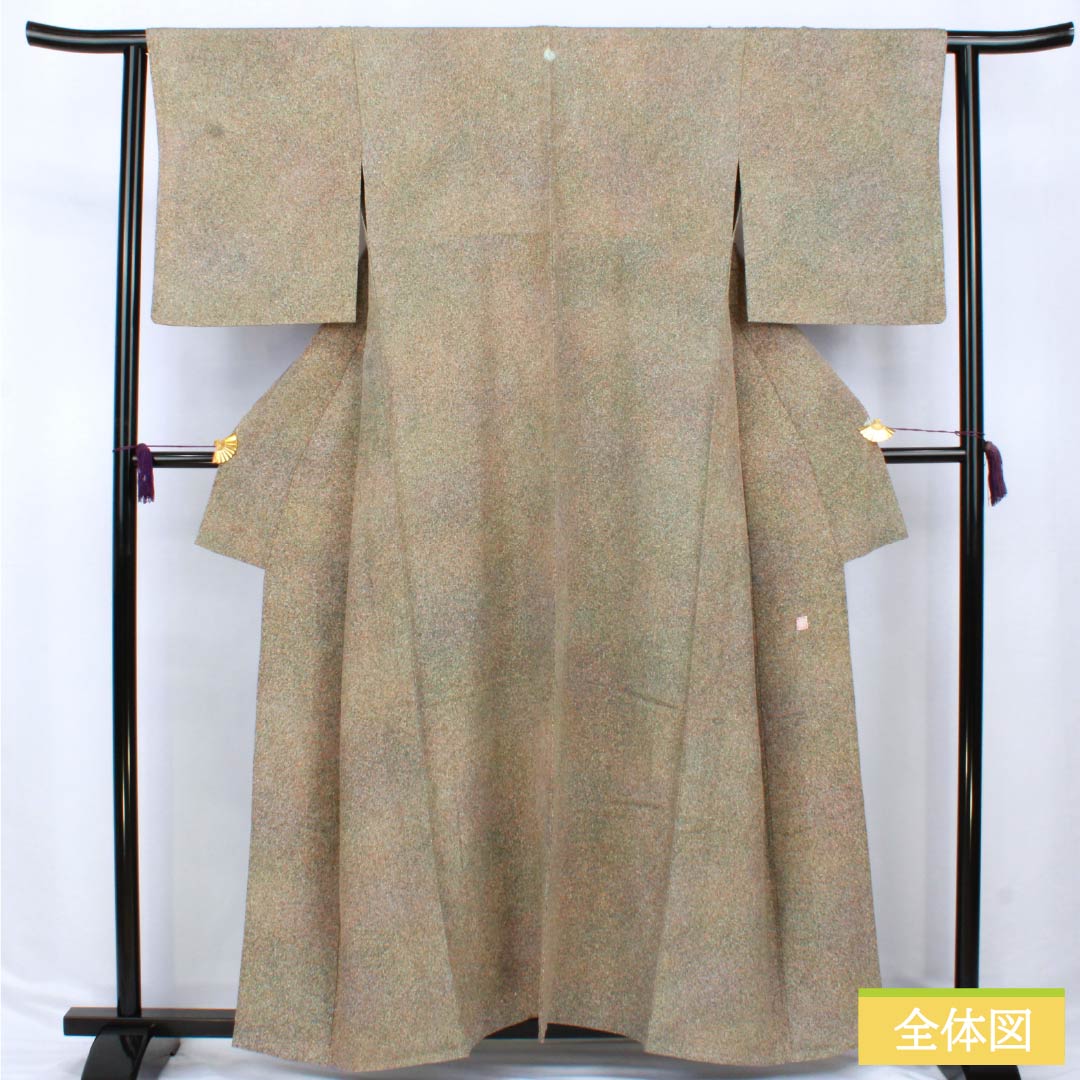 Komon (small pattern) kimono, pure silk, A rank, length 157.5cm, sleeve length 63cm, single-layer, sword and katabami pattern, single crest, tataki-dyed, gradient pattern, product number 1115006733399