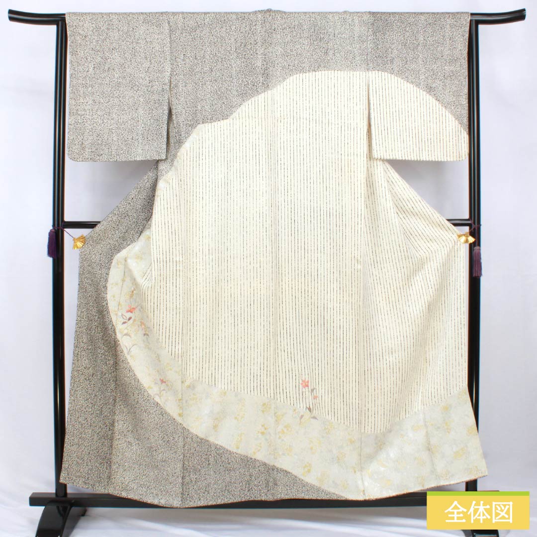 Homongi Silk S-rank Awase Length 157cm Yuki 64.5cm Off-white Tataki Dye Suzhou Embroidery Floral Pearl Tone Processing White System 1112007752311