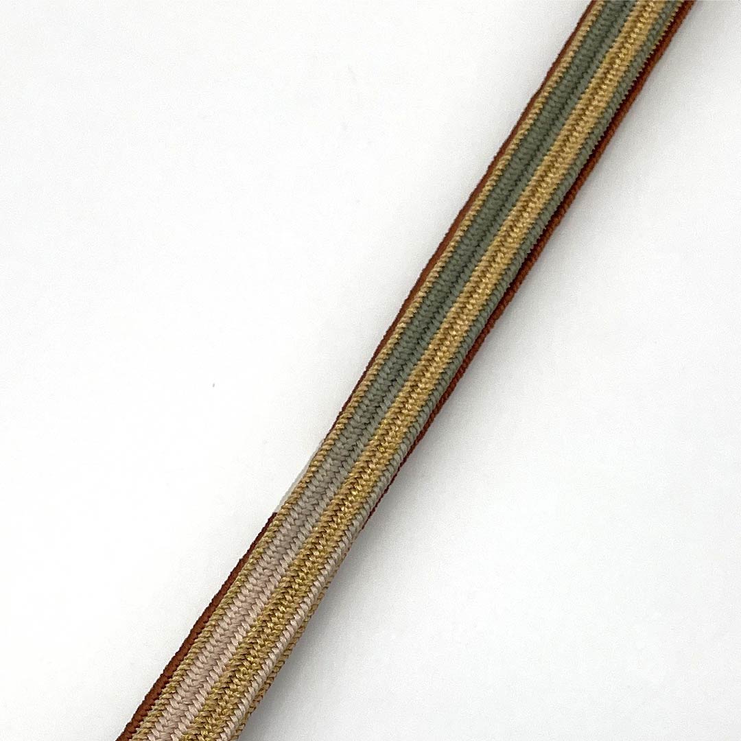 (新品)帯締め 正絹 NEWランク 樺色（かばいろ） 平田組紐 貝ノ口縞遊玄染 撚り房 長さ約156cm 幅約1.5cm セミフォーマル 茶系 1135005121314