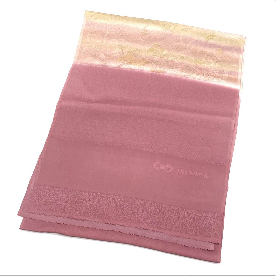 帯揚げ 正絹 Sランク セミフォーマル 美人祭色（びじんさいいろ） 丹後ちりめん 草花 長さ約175cm 幅約30.5cm ピンク系 1136004172913