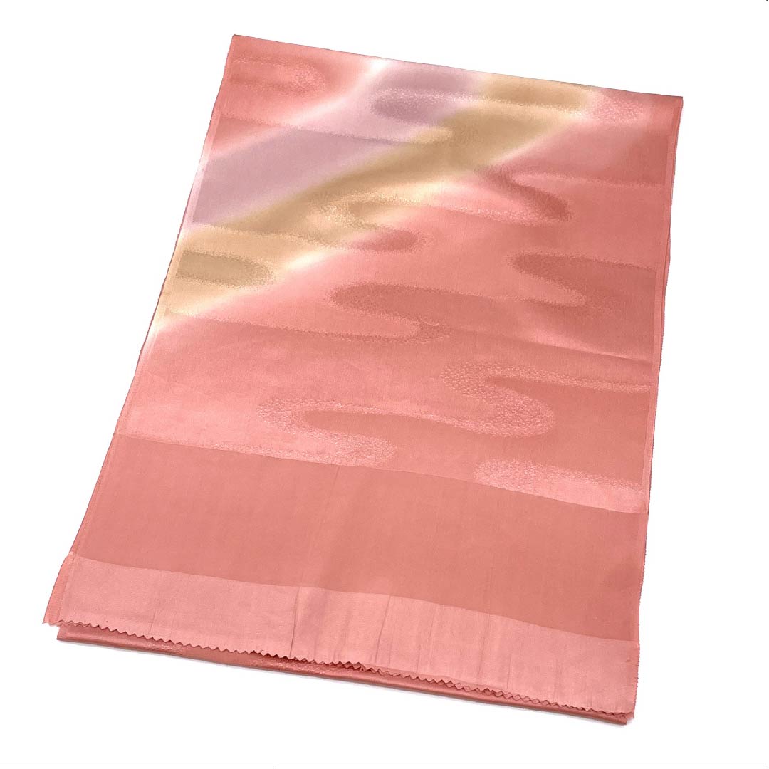 Obiage Pure Silk S Rank Semi-Formal Hitoeume-iro (Single Plum Blossom Color) Ekasumi Pattern Length approx. 173cm Width approx. 30cm Pink 1136004342913