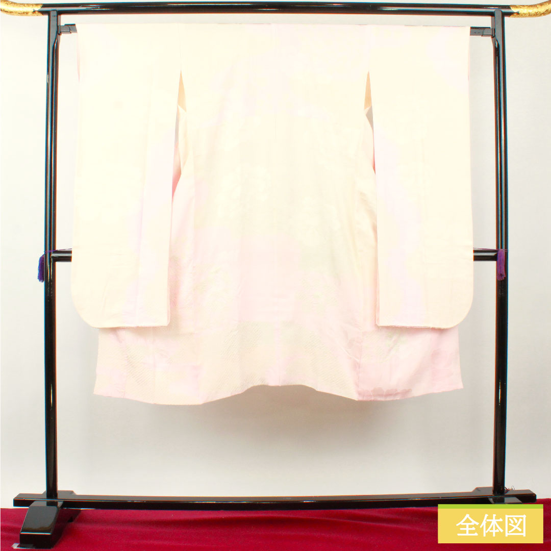 Nagajuban Silk Length 125cm (49.2 inches) Sleeve to Sleeve 65cm (25.6 inches) Lined Pale Reddish Pink Gradation Dye For Furisode Partial Shibori B Rank Pink Tones 1129000714313