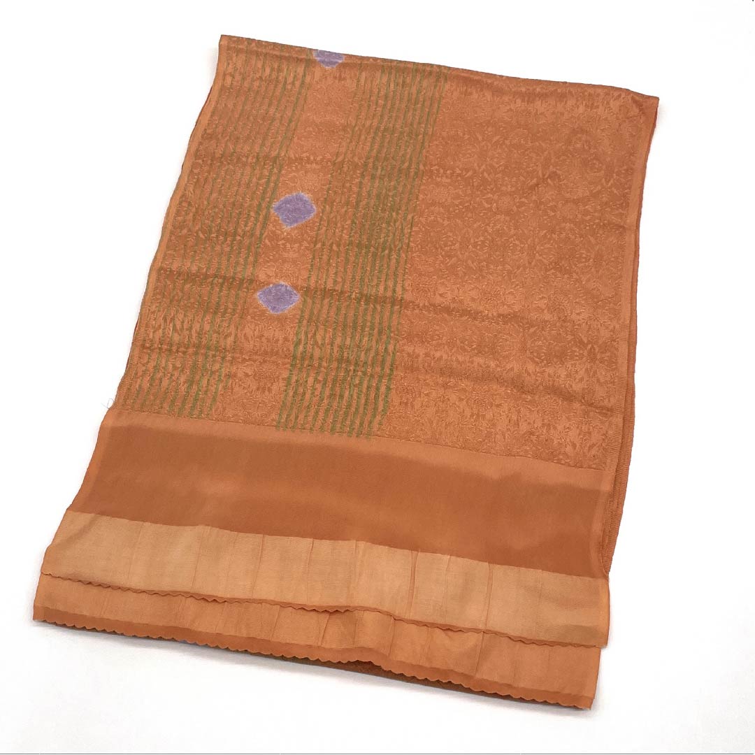 Obiage silk S rank semi-formal persimmon red stripe diamond pattern length approx. 165cm width approx. 29.5cm orange 1136002472926